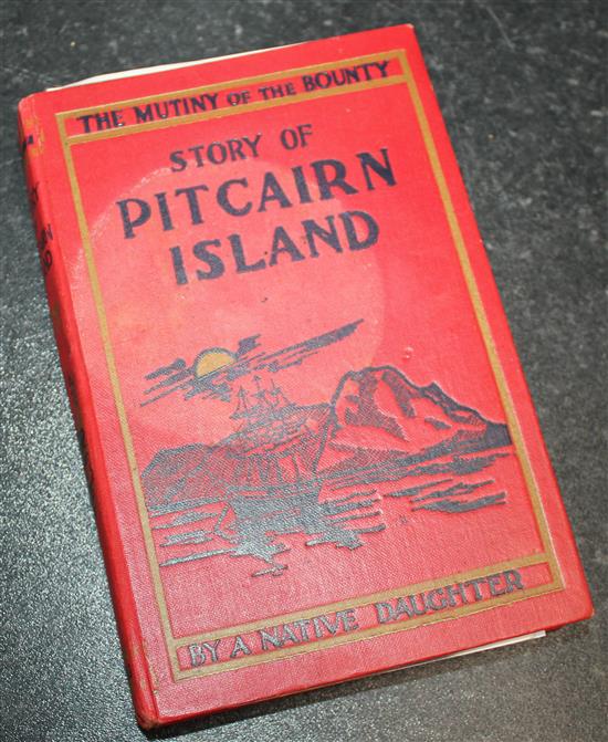 A collection of twenty one Pitcairn Islands souvenir carved hardwood models, diorama 15in.